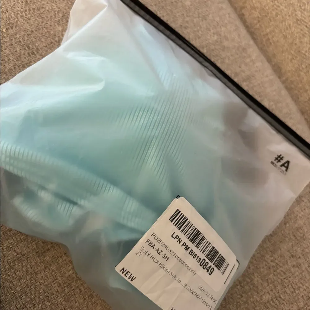 Girls Soly Hux Aqua Ruffle Bikini Swimsuit Sz youth 12/13